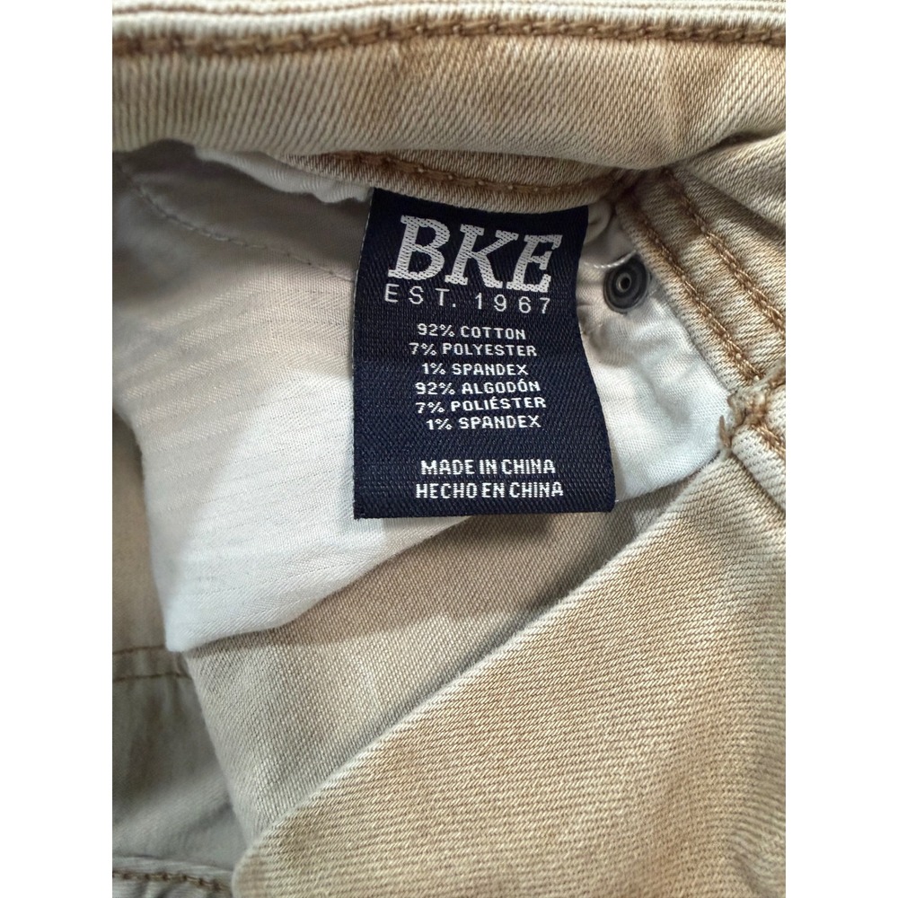 BKE Jake Straight Mens Tan Khaki Distressed Stretch Denim Jeans 32x32 - Picture 3 of 8